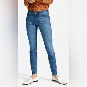 Everlane Skinny Jeans Mid Rise Stretchy Cotton Denim Medium Blue Wash Size 28